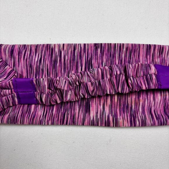 Women Sports Yoga Headband Wrap Gym Fitness Elastic Sweatband Purple Stripe - Picture 4 of 8